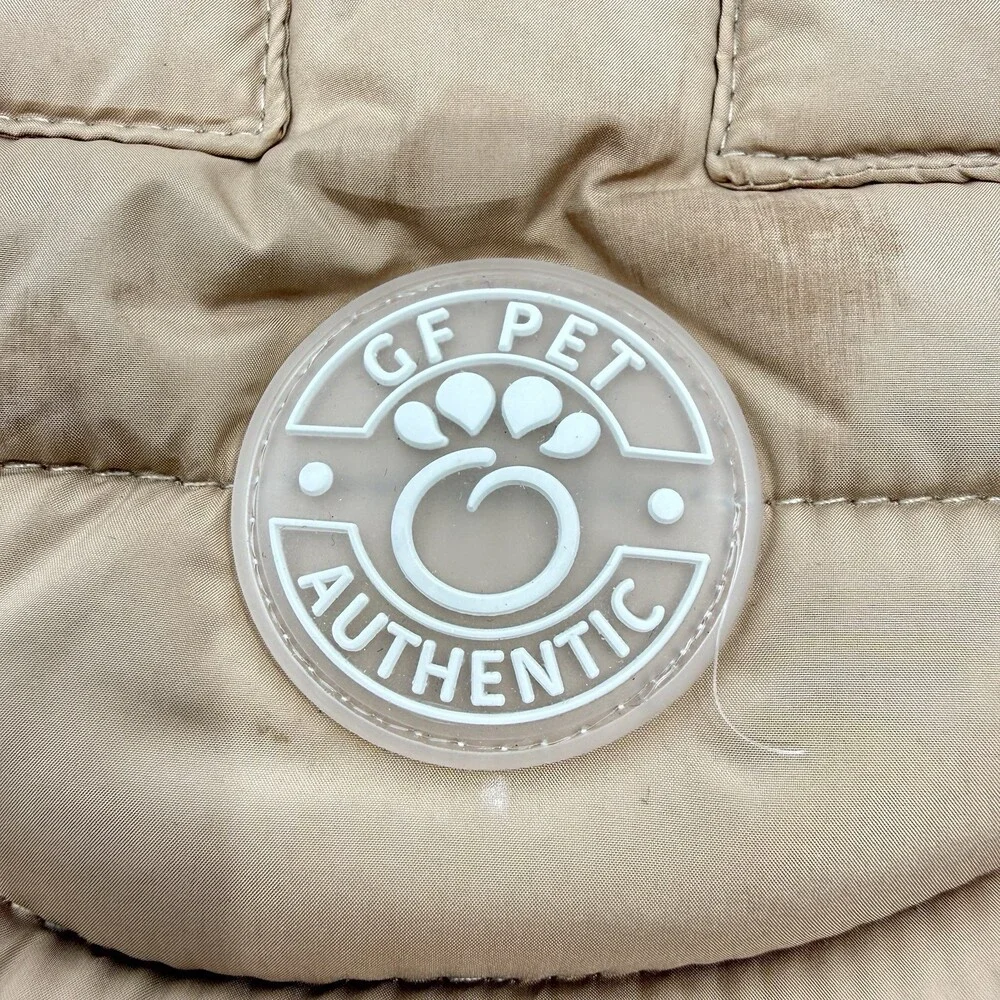 GF Pet Summit Puffer Fleece Lining Jacket Dog Cat Leash Hole Purple Tan Brown XS